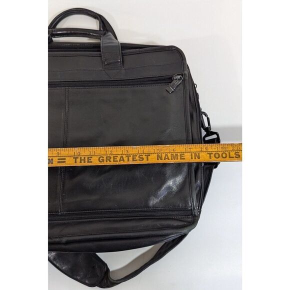 TUMI Alpha Expandable Large Leather Briefcase  Laptop Messenger Shoulder Bag - Picture 12 of 16